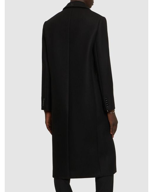 Courreges Black Wool Blend Tailored Coat for men