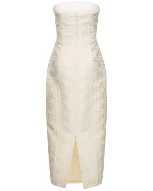 Emilia Wickstead White Jacquard Lowre Midi Dress