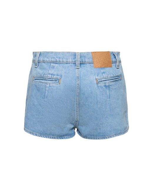 Shorts de denim de algodón Magda Butrym de color Blue