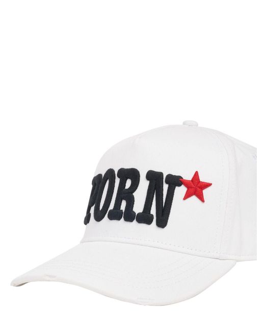 Cappello baseball porn* in cotone di DSquared² in White da Uomo
