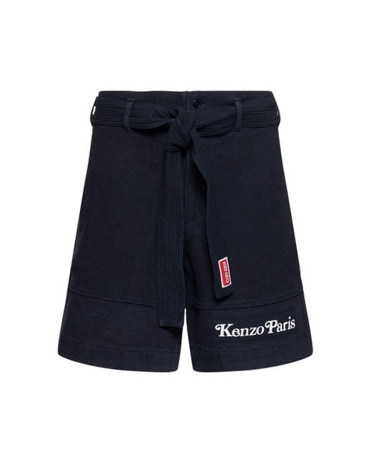 KENZO Blue Kenzo By Verdy Woven Cotton Judo Shorts for men