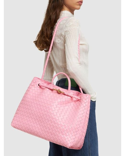 Bottega Veneta Pink Large Andiamo Leather Tote Bag