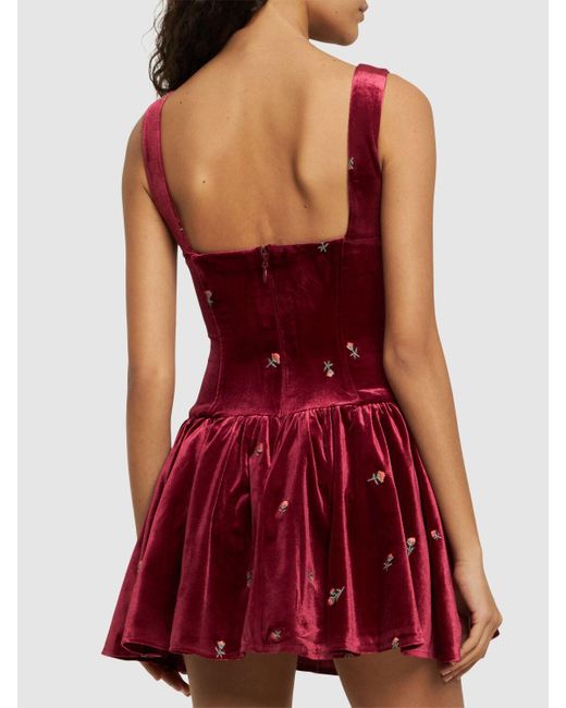 WeWoreWhat Red Peplum Corset Mini Dress