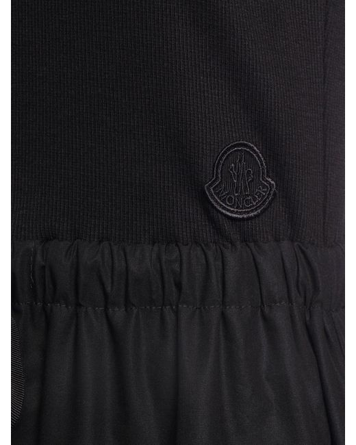 Robe mi-longue en coton mélangé Moncler en coloris Black