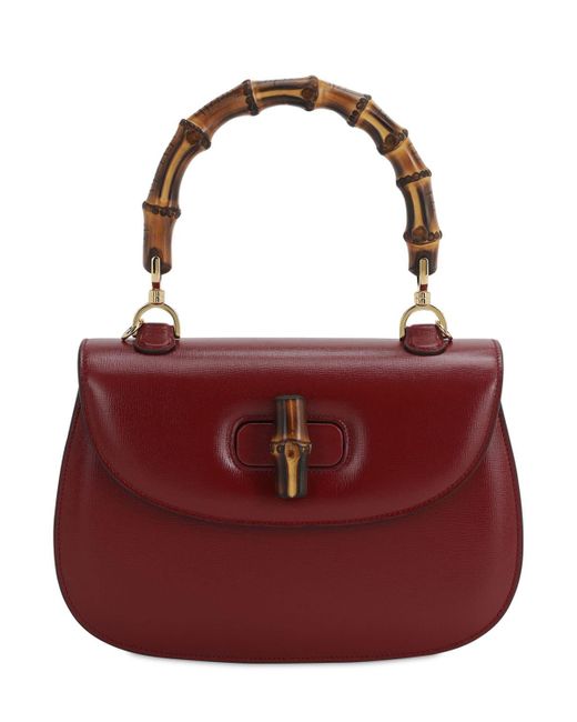 Borsa "Bamboo Classic 2 Azalea" di Gucci in Red