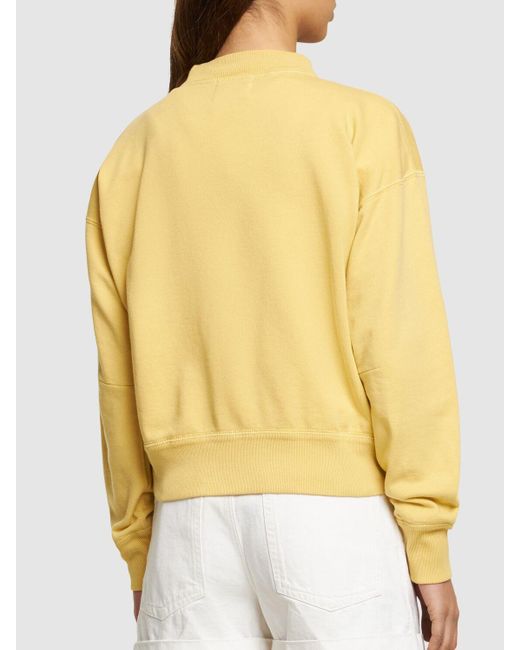 Isabel Marant Yellow Pullover Aus Baumwollmischung Mit Logo "moby"