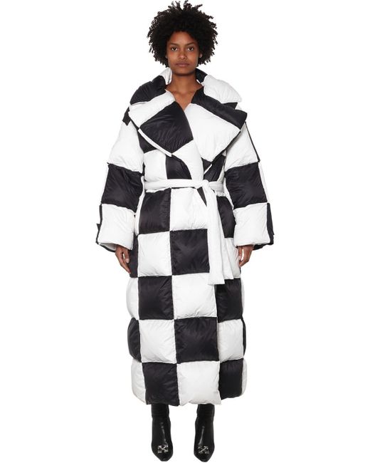 black off white coat