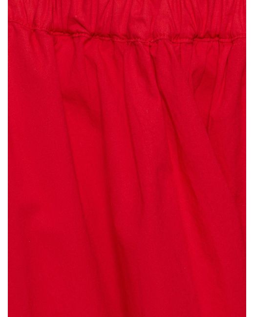 Forte Forte Red Elastic Waist Poplin Midi Skirt