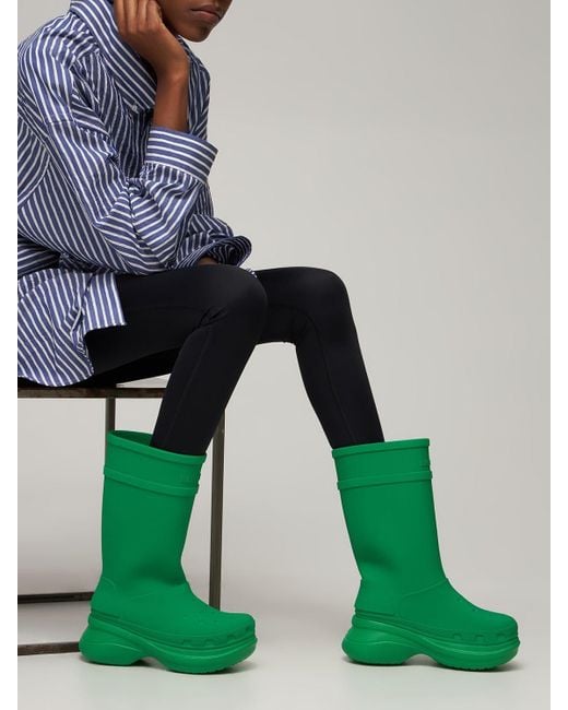 Balenciaga X Crocs Rubber Boots in Green - Save 22% | Lyst