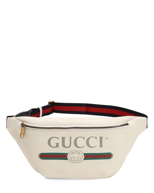 Bandolera de piel con logo Gucci de hombre de color White