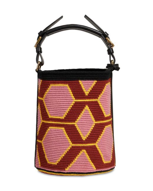 Colville Midi Wayuu Hexagon Cotton Top Handle Bag in Pink/Brown (Red ...