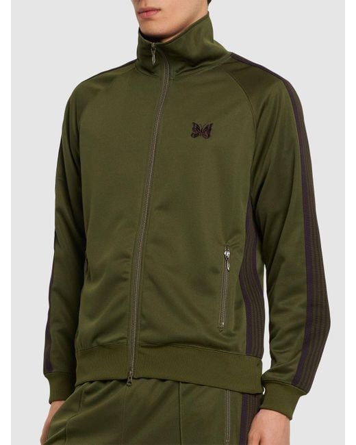 Needles Green Logo Smooth Poly Track Jacket for men