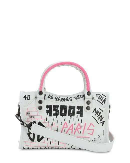 Balenciaga white graffiti bag discount