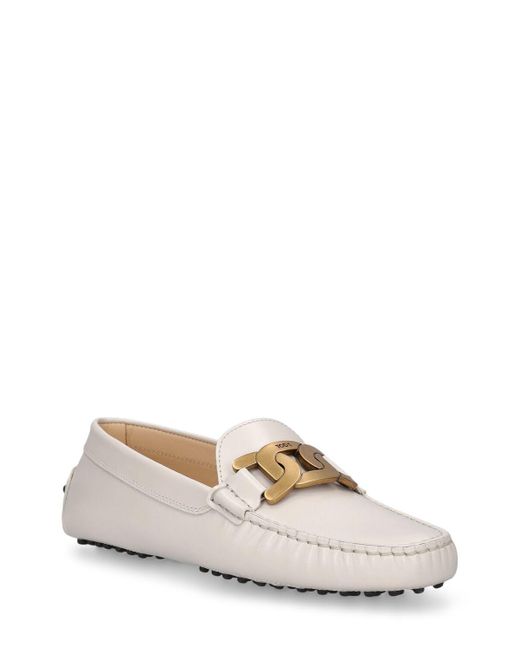Tod's Natural Gommini Leather Loafers