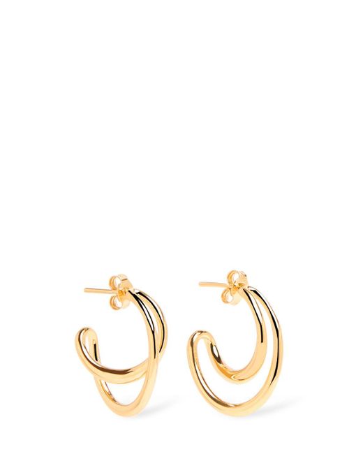 Charlotte Chesnais Metallic Mini Initial Vermeil Hoop Earrings