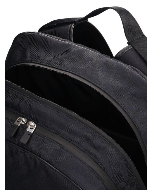 Burberry Black Check Print Jacquard Backpack for men