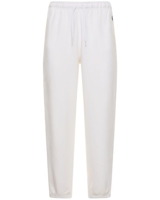 Pantaloni in jersey con logo di Polo Ralph Lauren in White