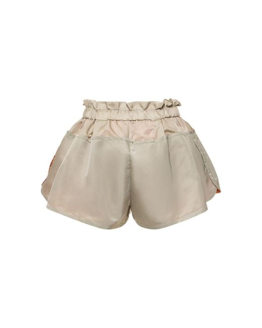Sacai Natural Elastische Shorts Aus Nylontwill