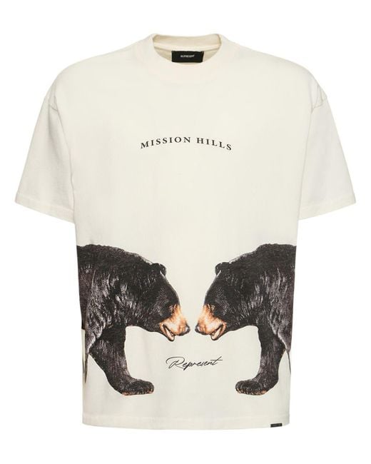 Represent White Mission Hills Printed Cotton T-shirt for men