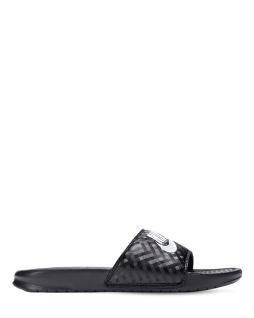 Nike Benassi Rubber Slide Sandals in Black | Lyst
