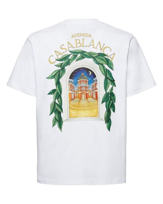 CASABLANCA White Avenida Organic Cotton T-shirt for men