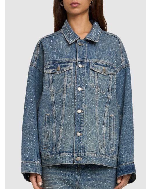 Marc Jacobs Blue Big Trucker Crystal Denim Jacket