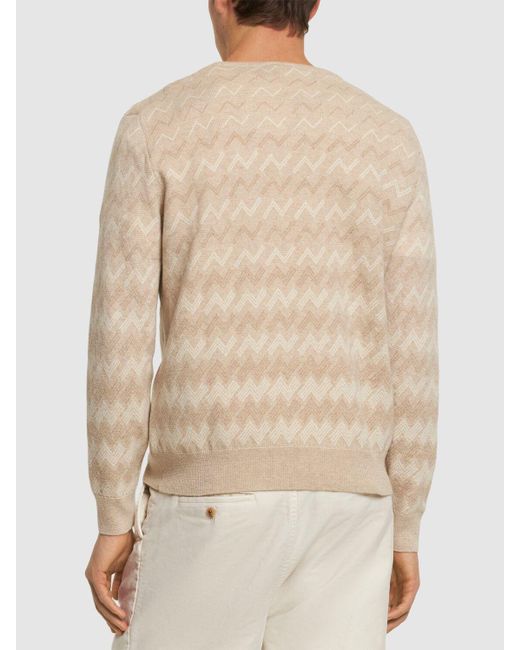 Missoni Natural Monogram Cashmere Knit Sweater for men