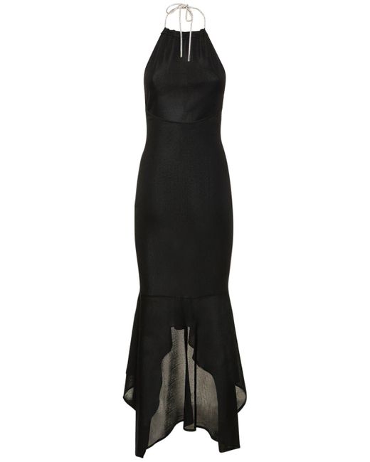 Alexandre Vauthier Black Langes Kleid Aus Viskosejersey