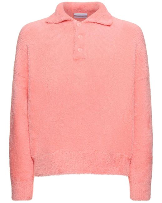 Polo oversize in maglia di Bonsai in Pink da Uomo