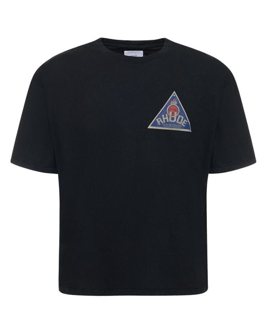 Rhude Black Cadeux Sundry Printed Cotton T-Shirt for men