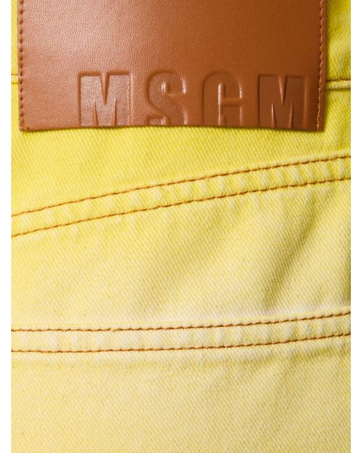 MSGM Natural Faded Denim Straight Jeans