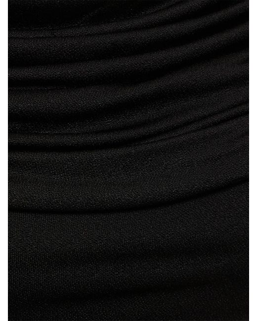 Vestido corto de jersey con hombro descubierto Blumarine de color Black