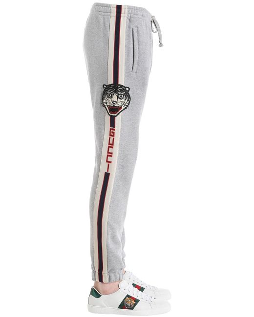 Pantaloni Jogging In Cotone di Gucci in Gray da Uomo