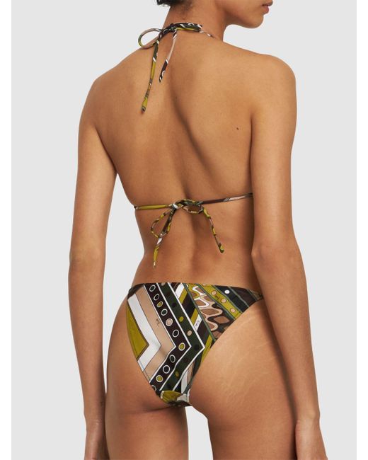 Slip bikini in lycra stampata di Emilio Pucci in Multicolor