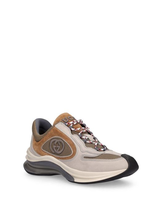 Gucci Brown Gg Leather Sneakers for men