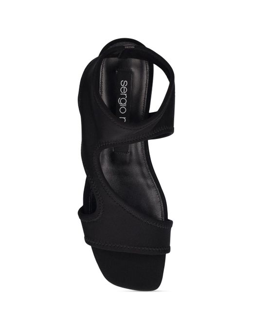 Sandales plates en nylon stretch 15 mm Sergio Rossi en coloris Black