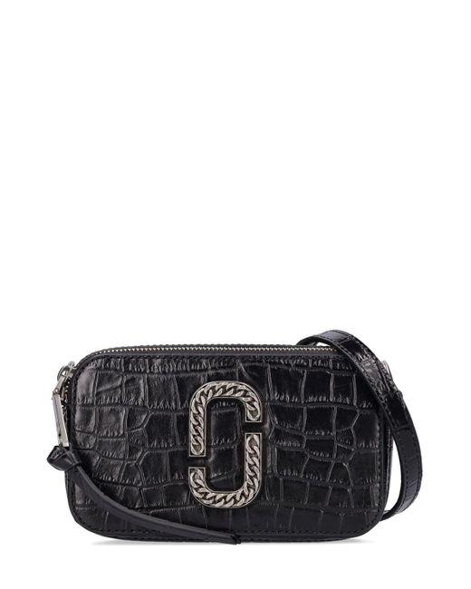Marc Jacobs The Snapshot Croc Embossed Leather Bag in Black Lyst
