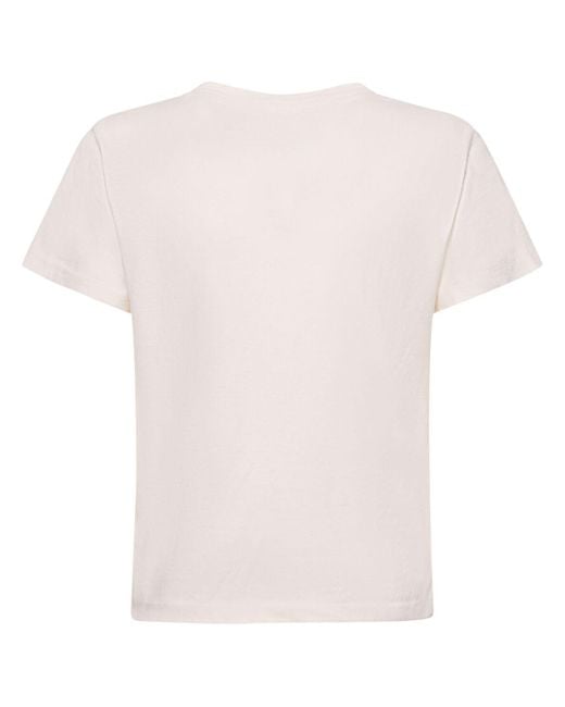 Re/done Pink Printed Logo Cotton T-Shirt