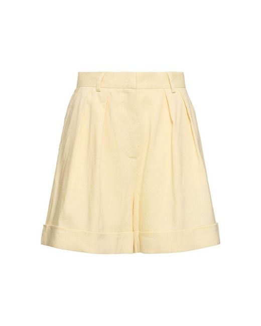 ANDAMANE Natural Rina High Waist Linen Blend Shorts