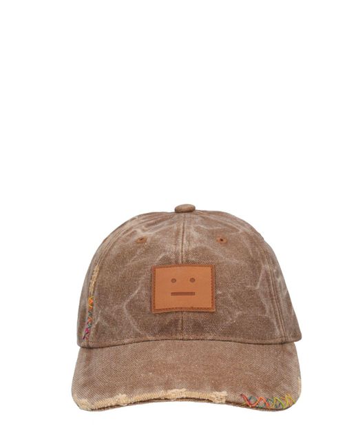 Gorra de baseball de lona desgastada Acne de hombre de color Brown