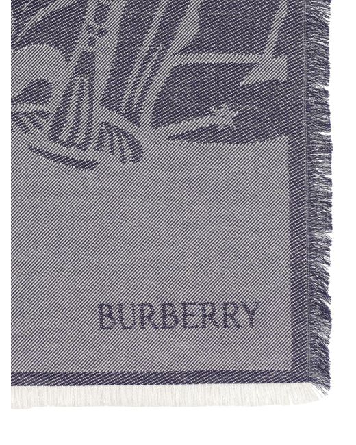 Grande écharpe en laine mélangée knight Burberry en coloris Gray