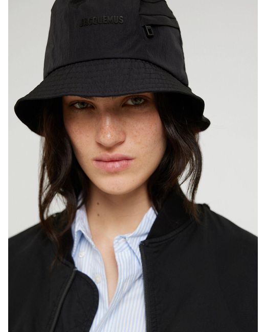 Jacquemus Le Bob Nylon Bucket Hat in Black | Lyst UK