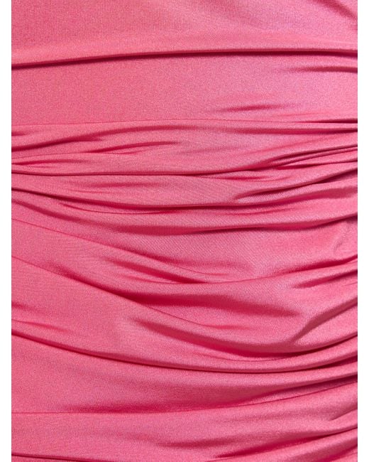 Robe courte en jersey stretch à capuche GIUSEPPE DI MORABITO en coloris Pink