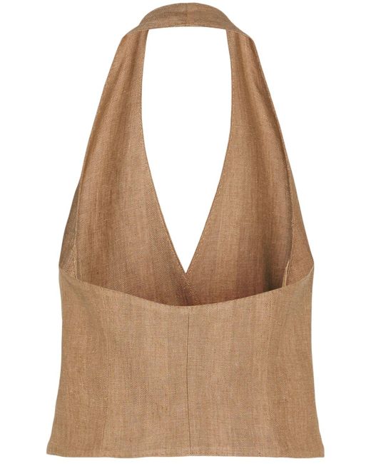 ◆MAX MARA 最新作◆Sauro オープンバック リネンベスト/Beige◆ Max Mara Sauro リネンベスト ナチュラル | Lyst