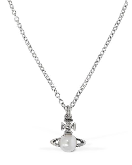 Vivienne Westwood Metallic Balbina Imitation Pearl Pendant Necklace
