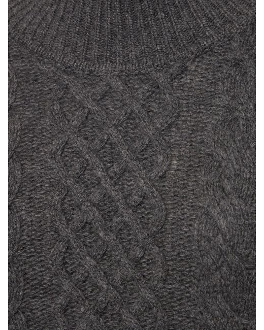 THE GARMENT Gray Como Wool Blend Cable Knit Sweater