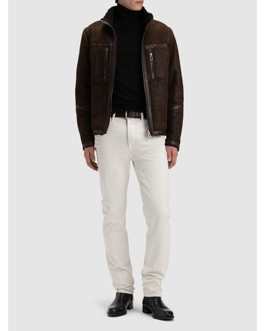 Jeans de sarga de denim Tom Ford de hombre de color White