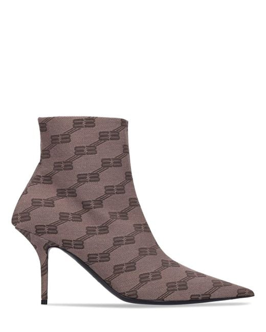 Balenciaga 80mm Knife Jacquard Monogram Boots in Brown Lyst