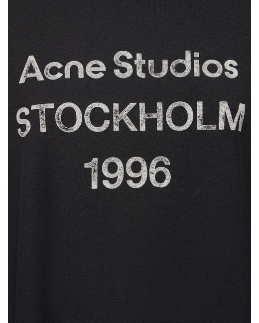 Acne Black T-shirt Aus Baumwolle "edden U 1996"
