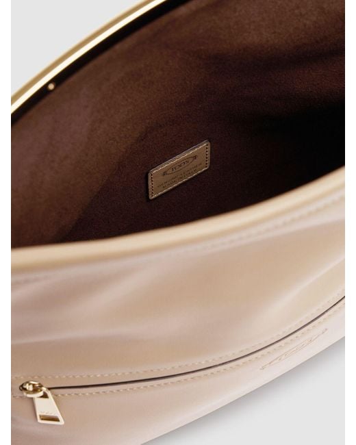 Tod's Natural Small Crn Leather Clutch